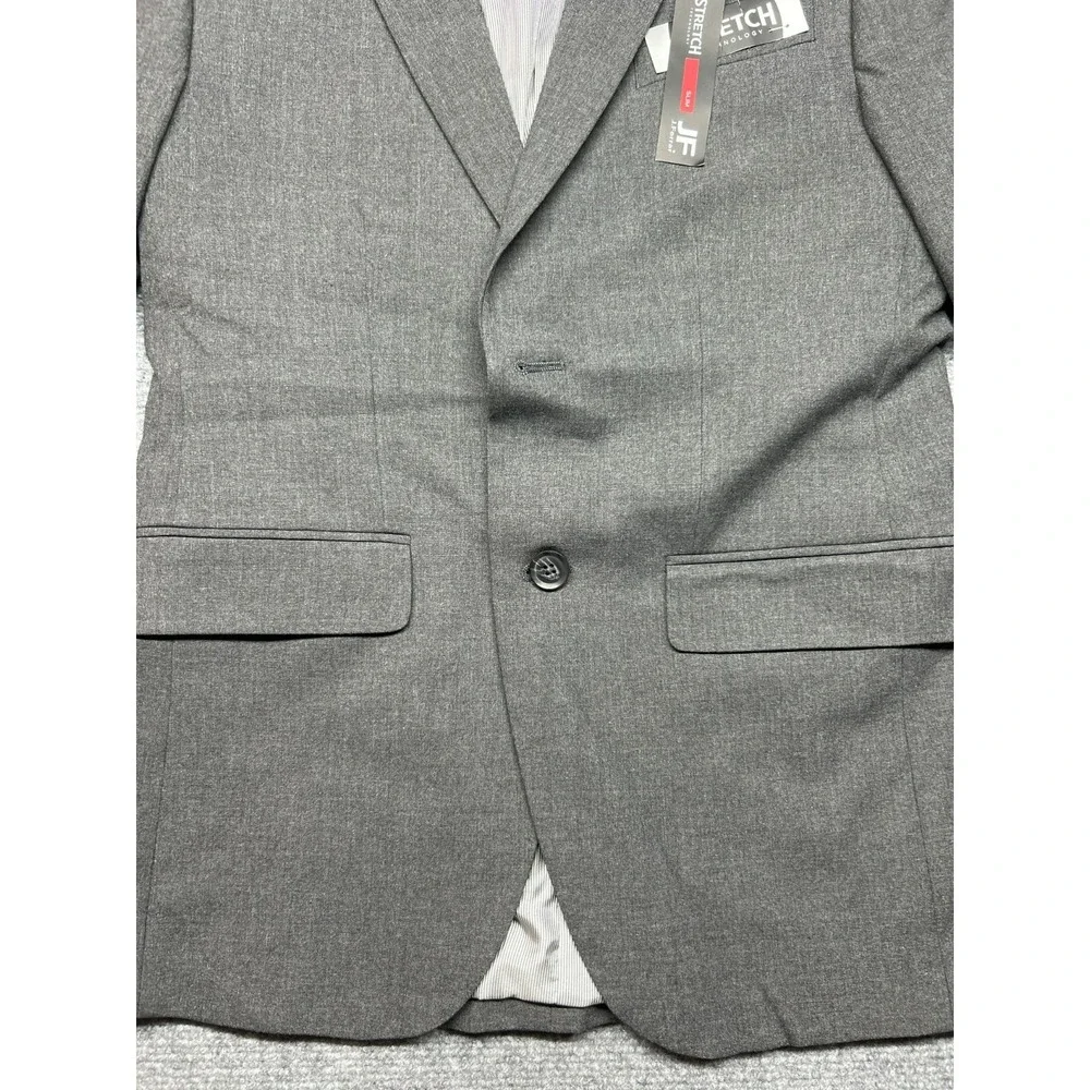 J Ferrar Blazer Jacket Mens 34 Short Charcoal Gray Stretch Slim Fit Solid New